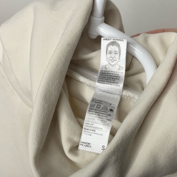 Los Angeles apparel Off white COTTON SPANDEX GARMENT DYE TURTLENECK size small - Picture 4 of 5